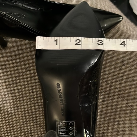 Karl Lagerfeld black textured heels, size 7 1/2M - Picture 11 of 12